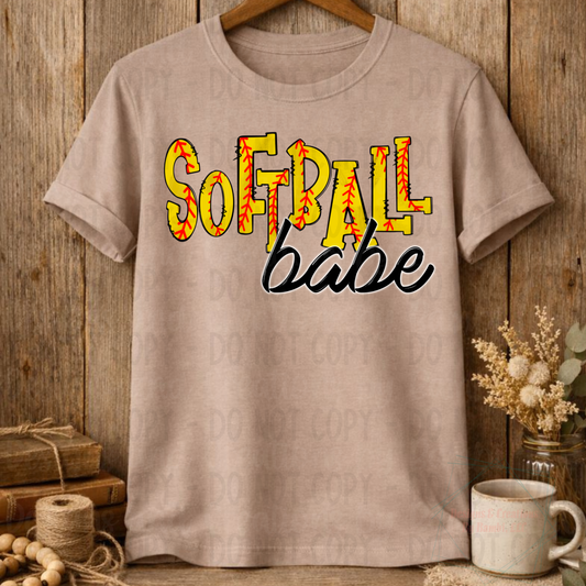 Softball Babe in Softball Font
