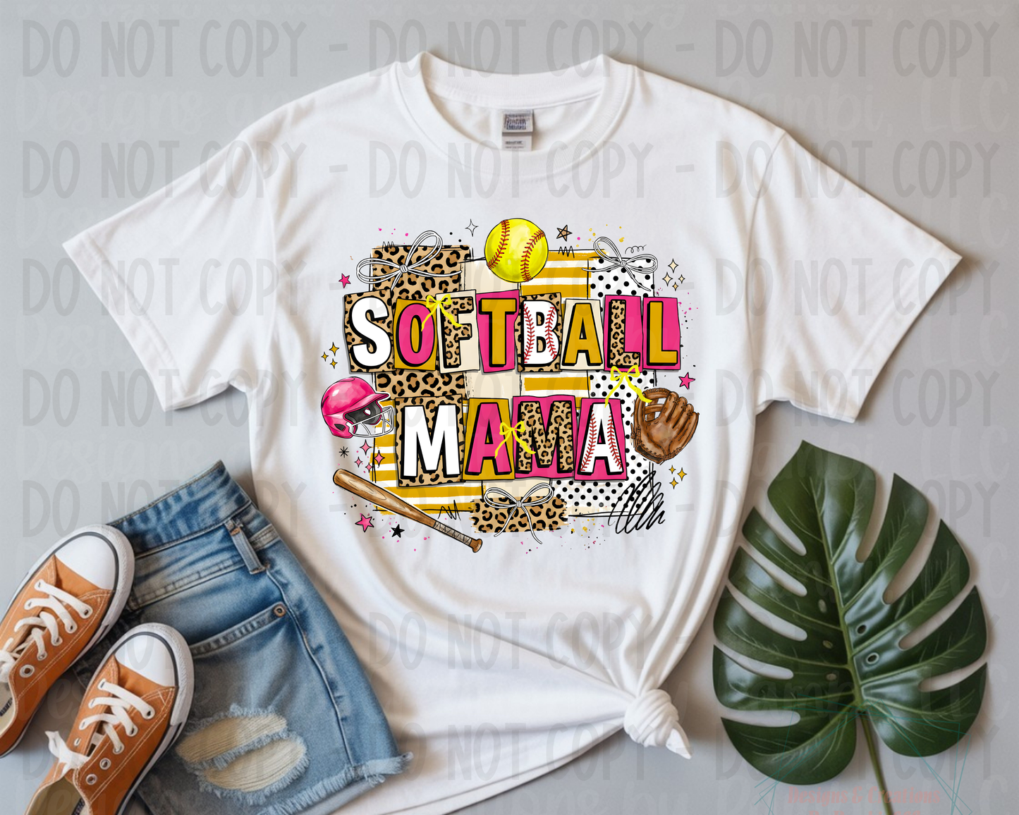 Softball Mama with Leopard