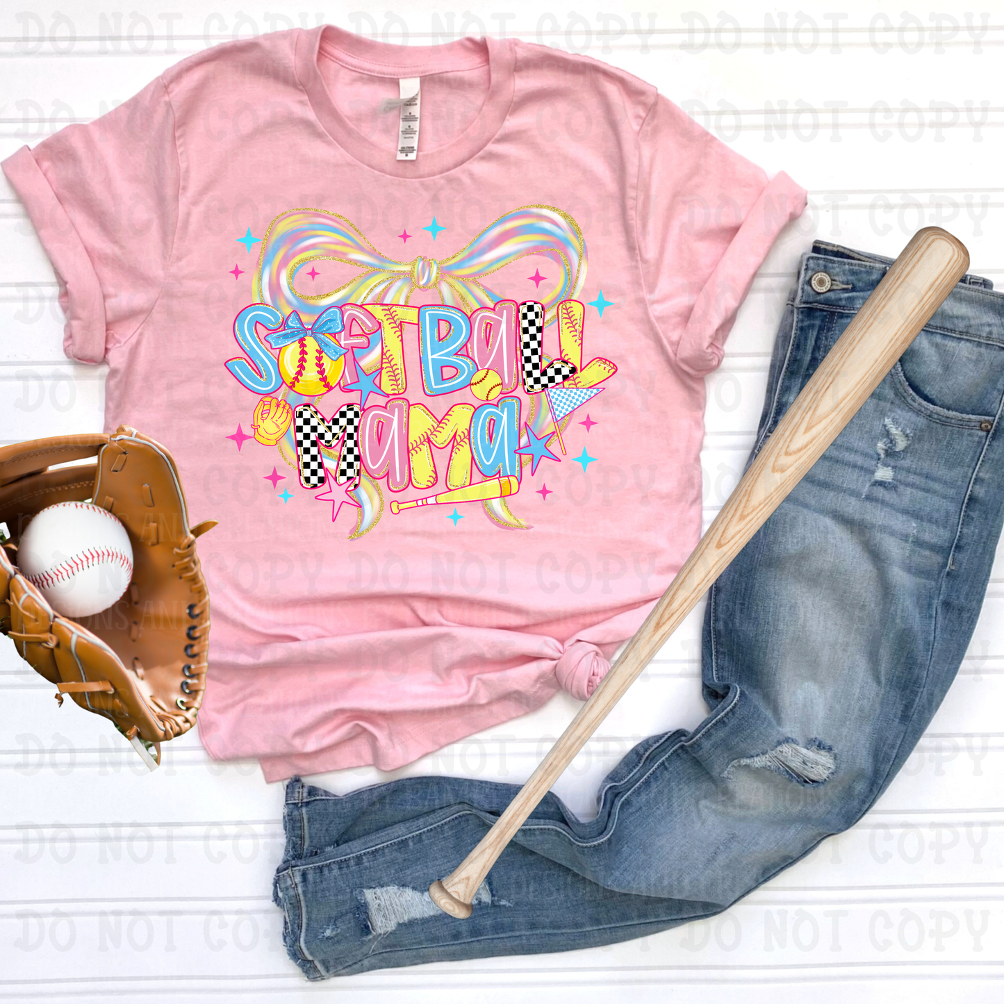 Softball Mom Neon Font Colors