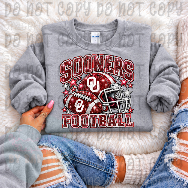 Faux Bling Embroidered Football Helmet Collection