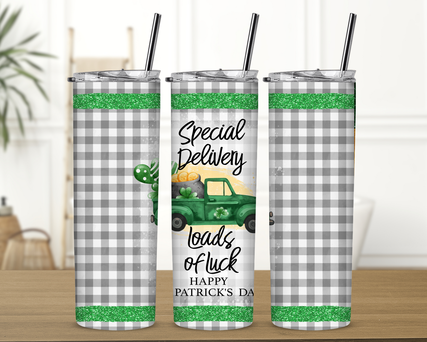 Special Delivery with Loads of Luck 20 oz Skinny Sublimation Tumbler