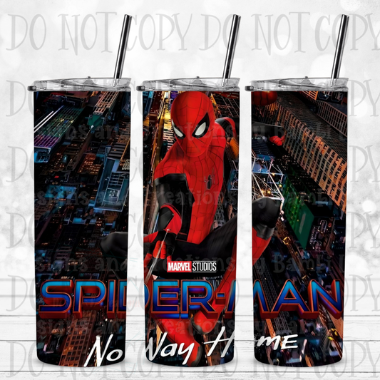 20 oz Sublimation Spidey No Way Home 20 oz Skinny Sublimation Tumbler