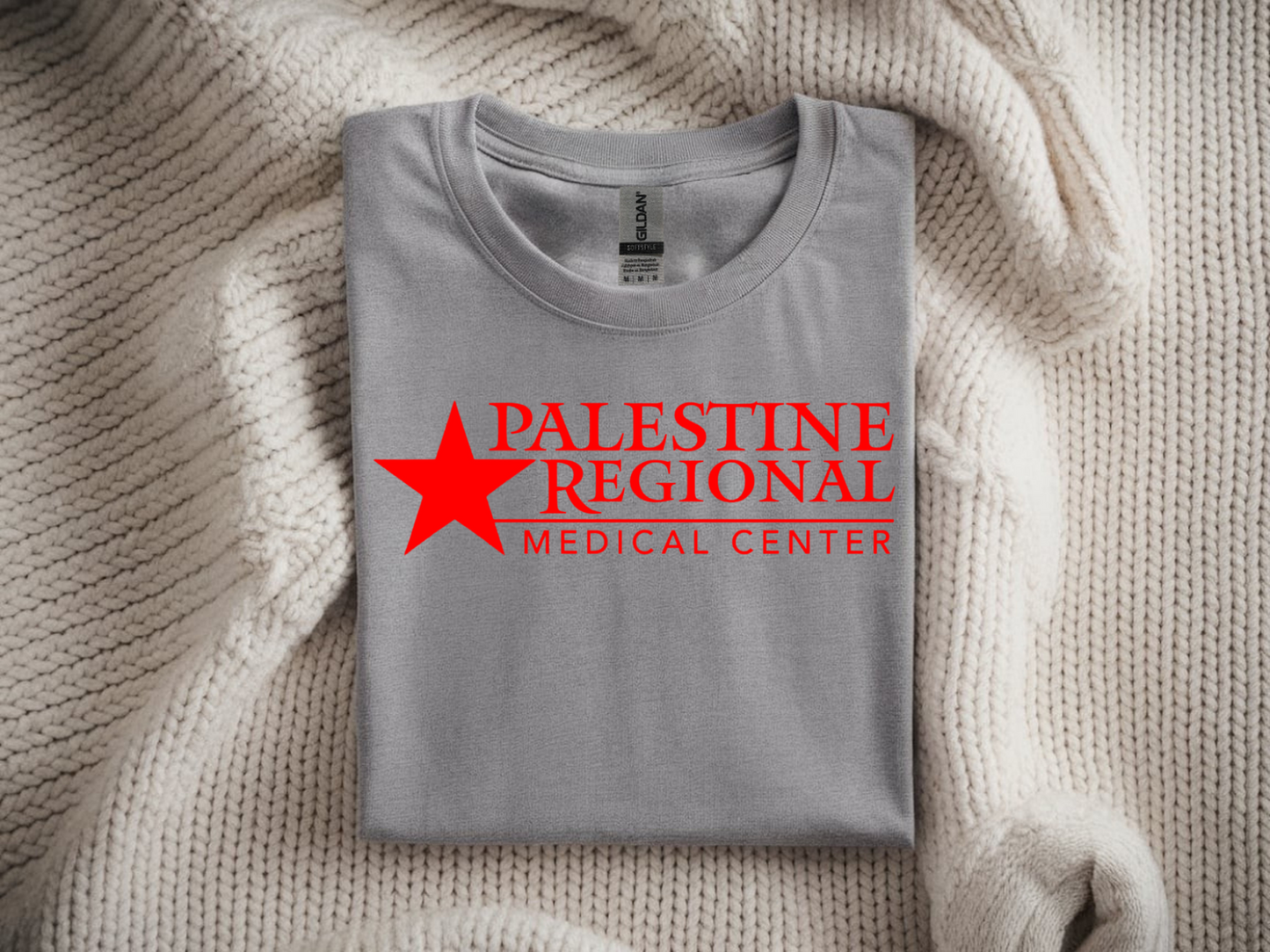 Palestine Regional Medical Center in Red Font