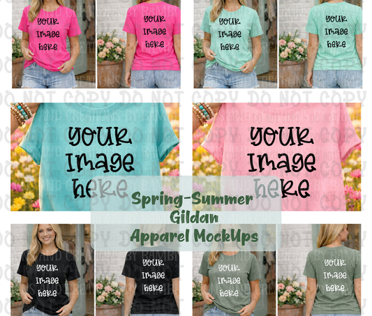Spring-Summer Themed Gildan Apparel Mock Ups