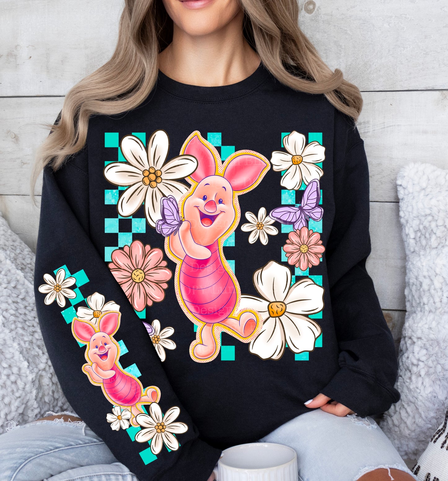 Spring Time Piglet with Sleeve DTF Prints