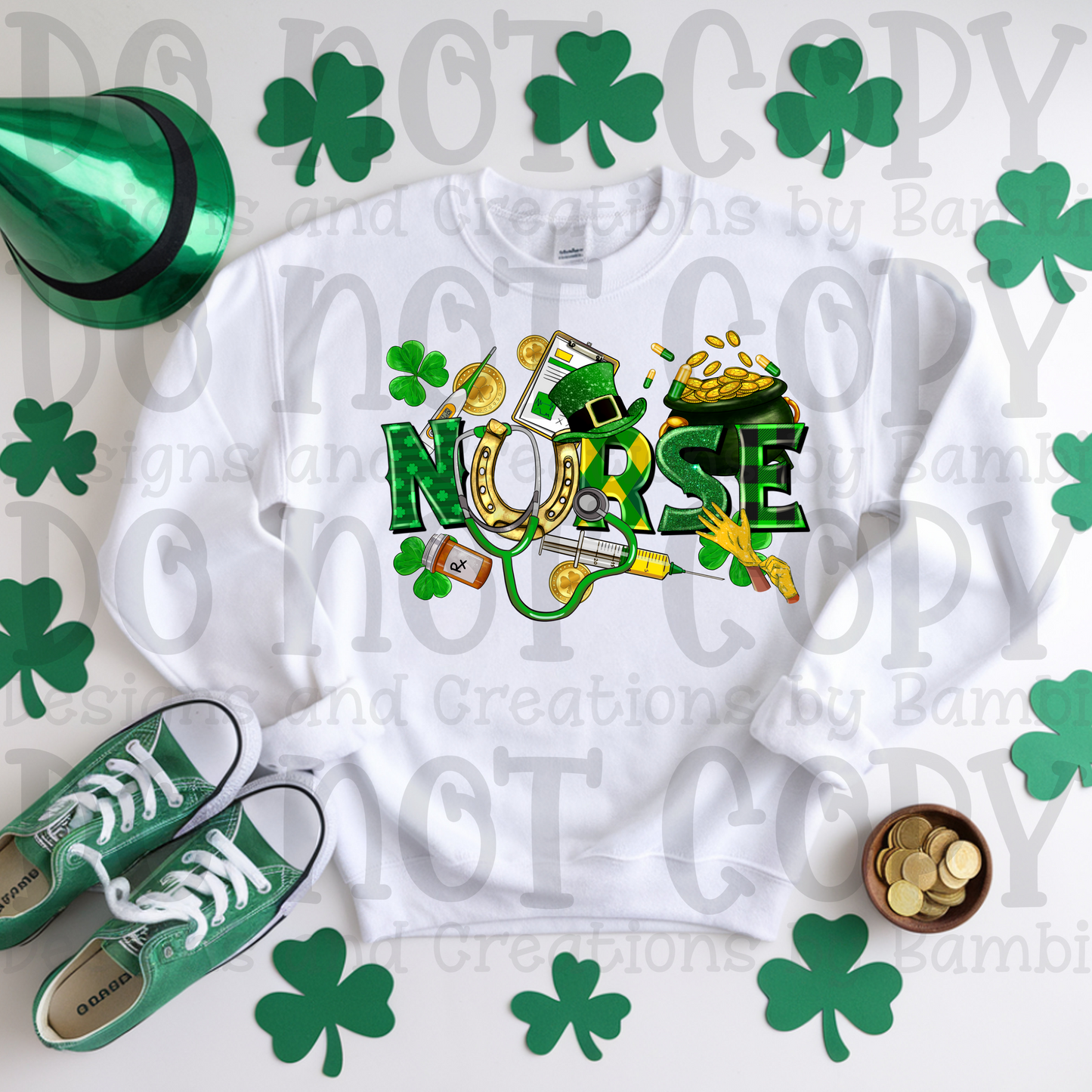 St. Patrick's Day Nurse with Pot of Gold