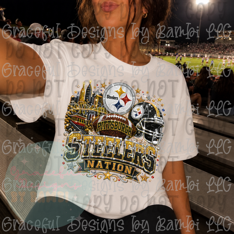 Faux Glitter Glitzy Football Collection