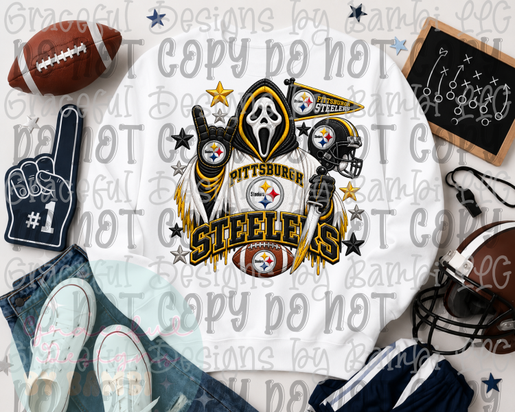 Faux Embroidery Spooky Football Collection