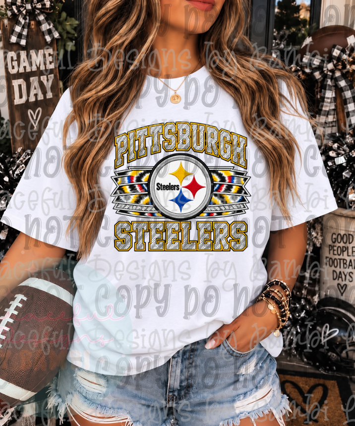 Faux Embroidery Tie Dye Football Collection