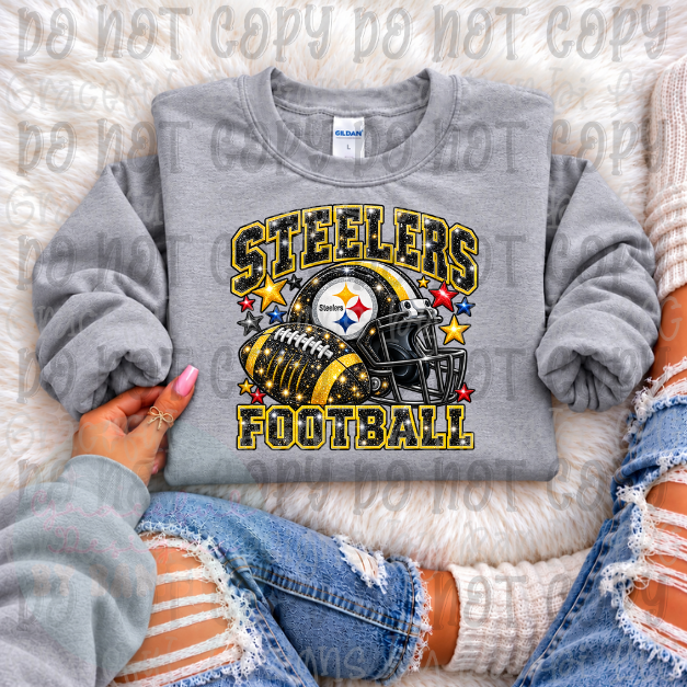 Faux Bling Embroidered Football Helmet Collection