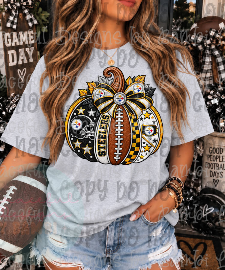 Faux Embroidery Football Pumpkin Collection