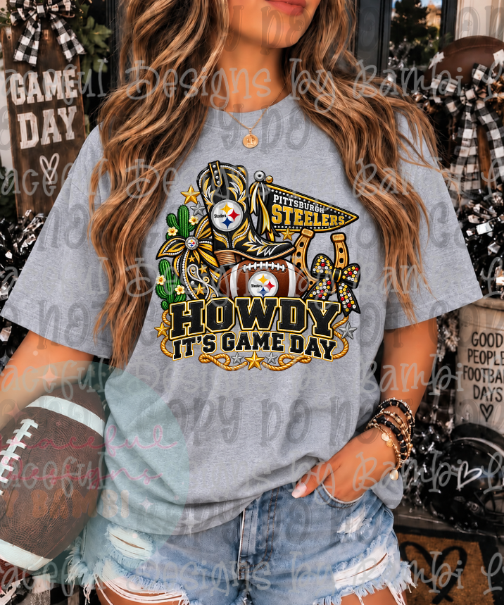 Faux Embroidery It's Game Day with Boot Football Collection