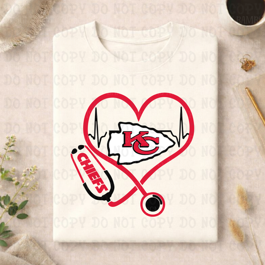 Stethoscope Heartbeat Nurse Red and Gold Style