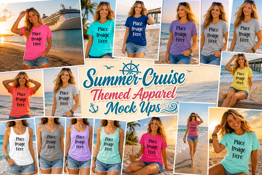 Summer-Cruise Themed Apparel Mock Ups (Bella Canvas and Gildan Brand)