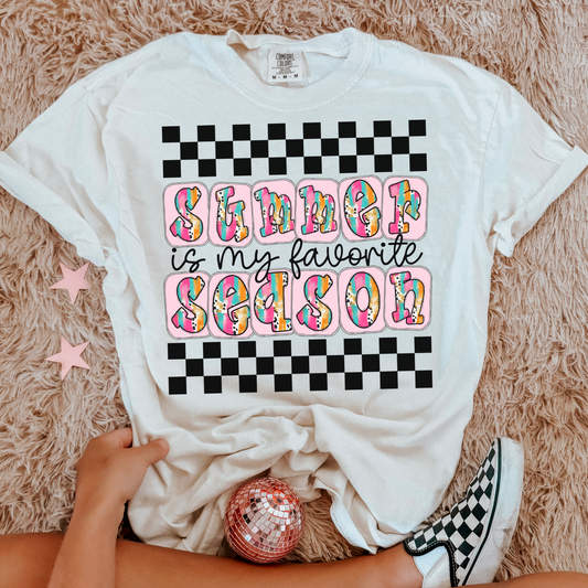 Summer Is My Favorite with Checkered Border