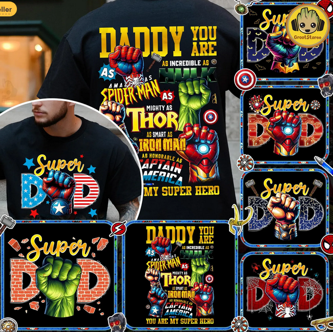 Daddy You Are Super Heroes Collection (Front/Back)