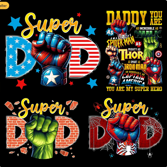 Daddy You Are Super Heroes Collection (Front/Back)