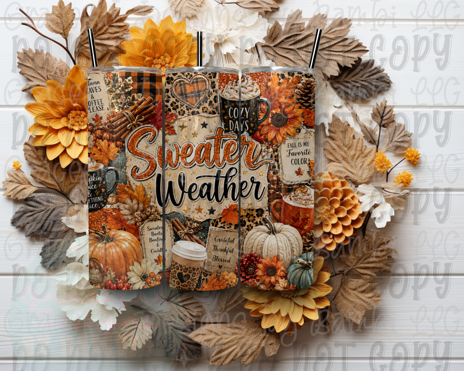 Sweater Weather 20oz Skinny Sublimation Tumbler