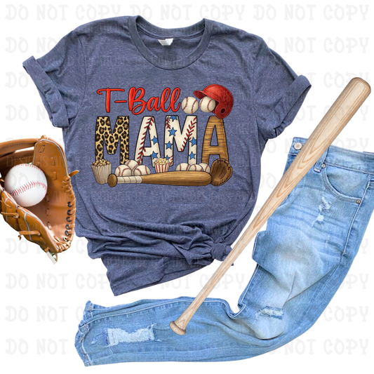 T-Ball Mama Multi Patterns with Leopard and Glove