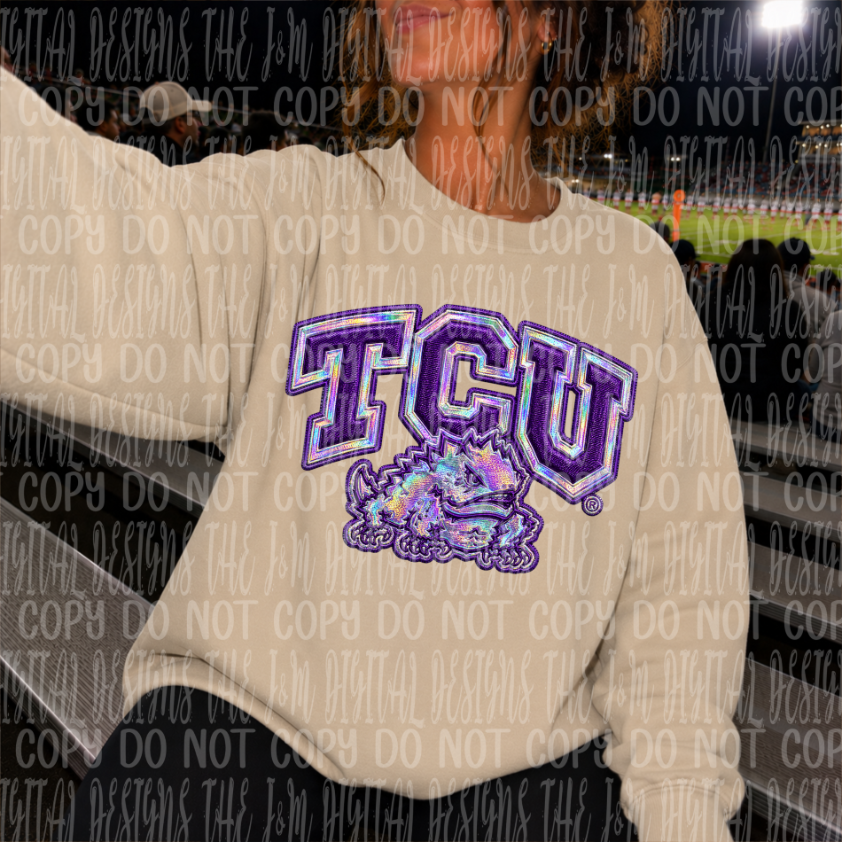 Faux Holographic Mascot Logo College Collection