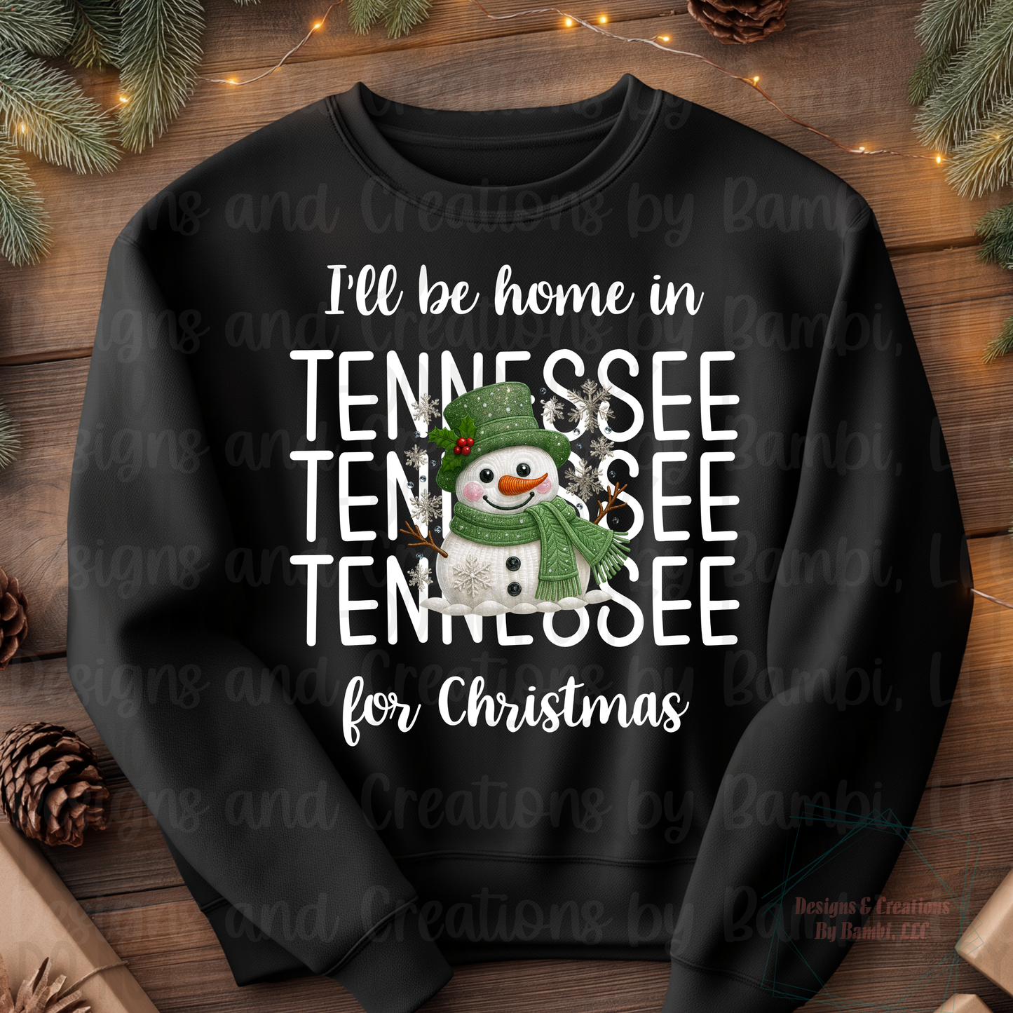 I'll Be Home In States Sage Snowman with White Font Digital Bundle
