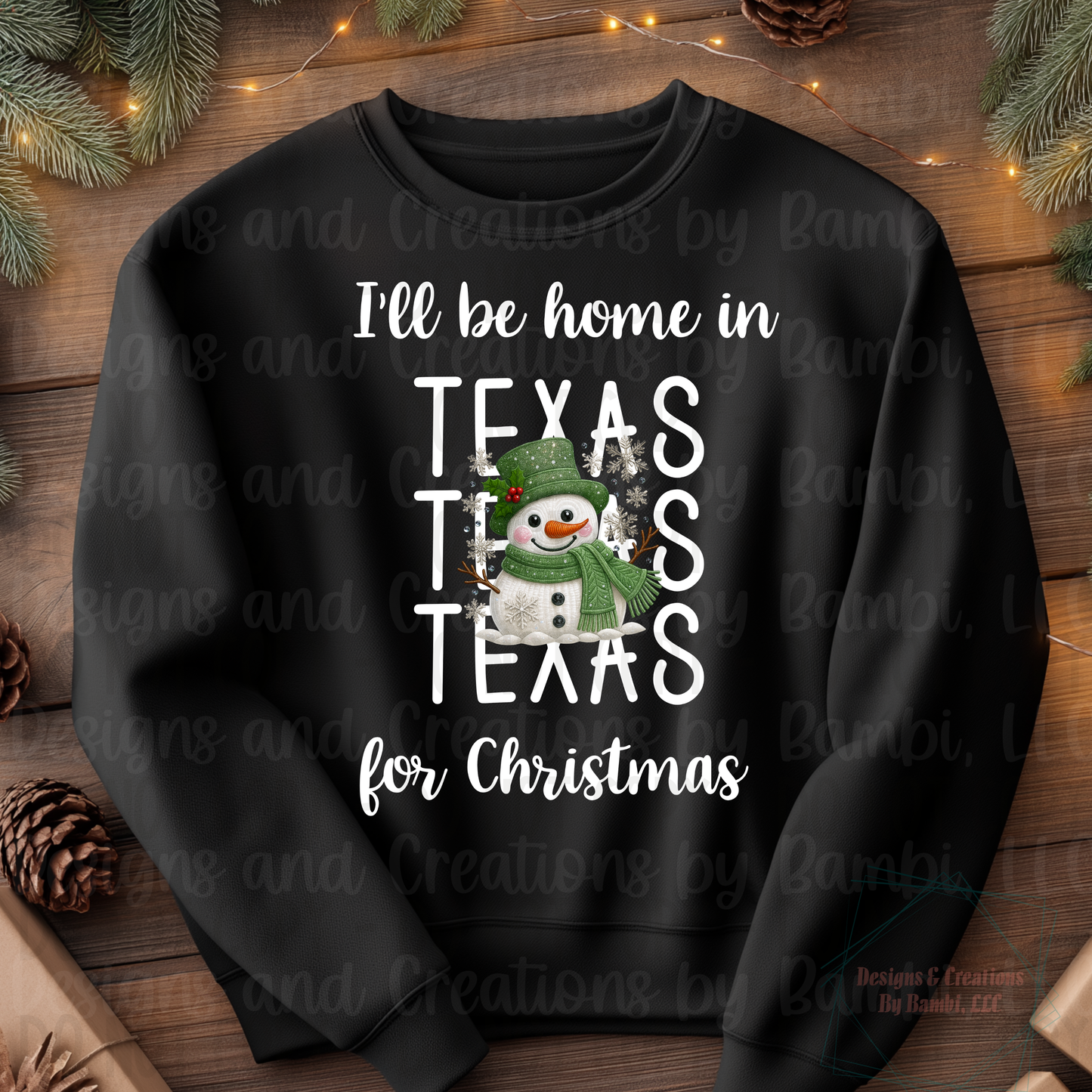 I'll Be Home In States Sage Snowman with White Font Digital Bundle