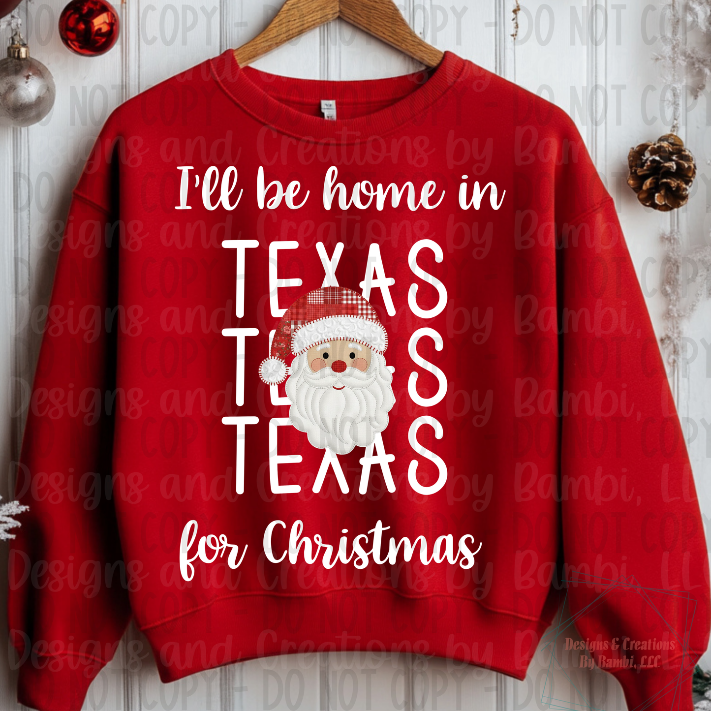 I'll Be Home in States Santa Face with White Font Digital Bundle