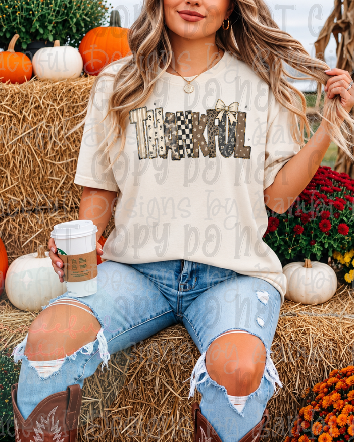 Inspirational Words Multi Pattern Font Fall Style with Bow Collection