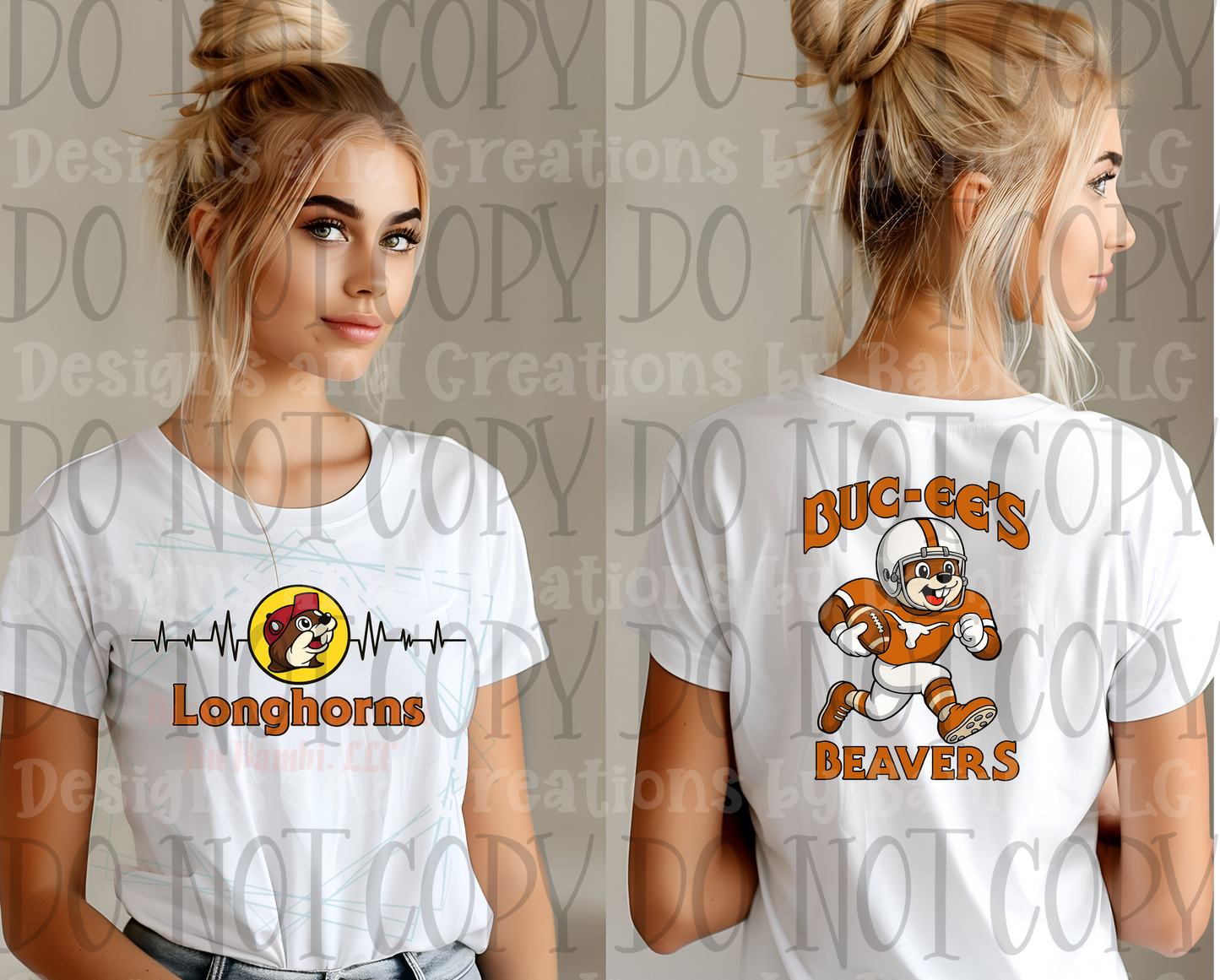 TX Longhorns Bucees Beaver Heartbeat (Front/Back)