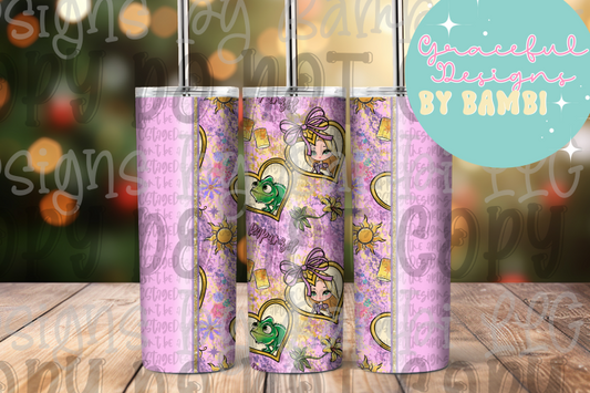 20oz Tall Skinny Sublimation Tangled and Frames Tumbler