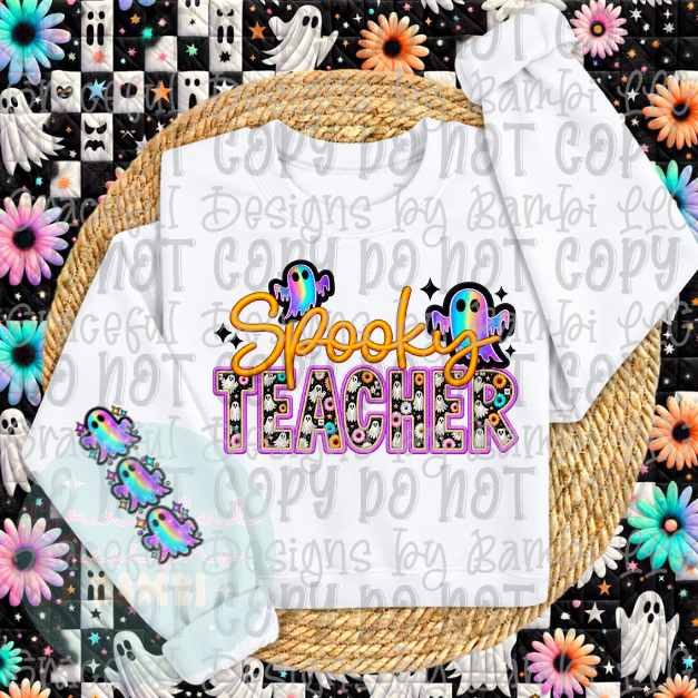 Faux Embroidered Spooky Title with Sleeve Collection