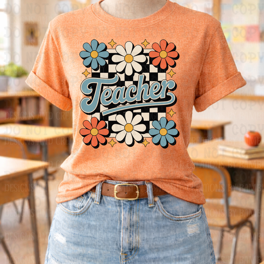 Teacher with Cluster of Flowers