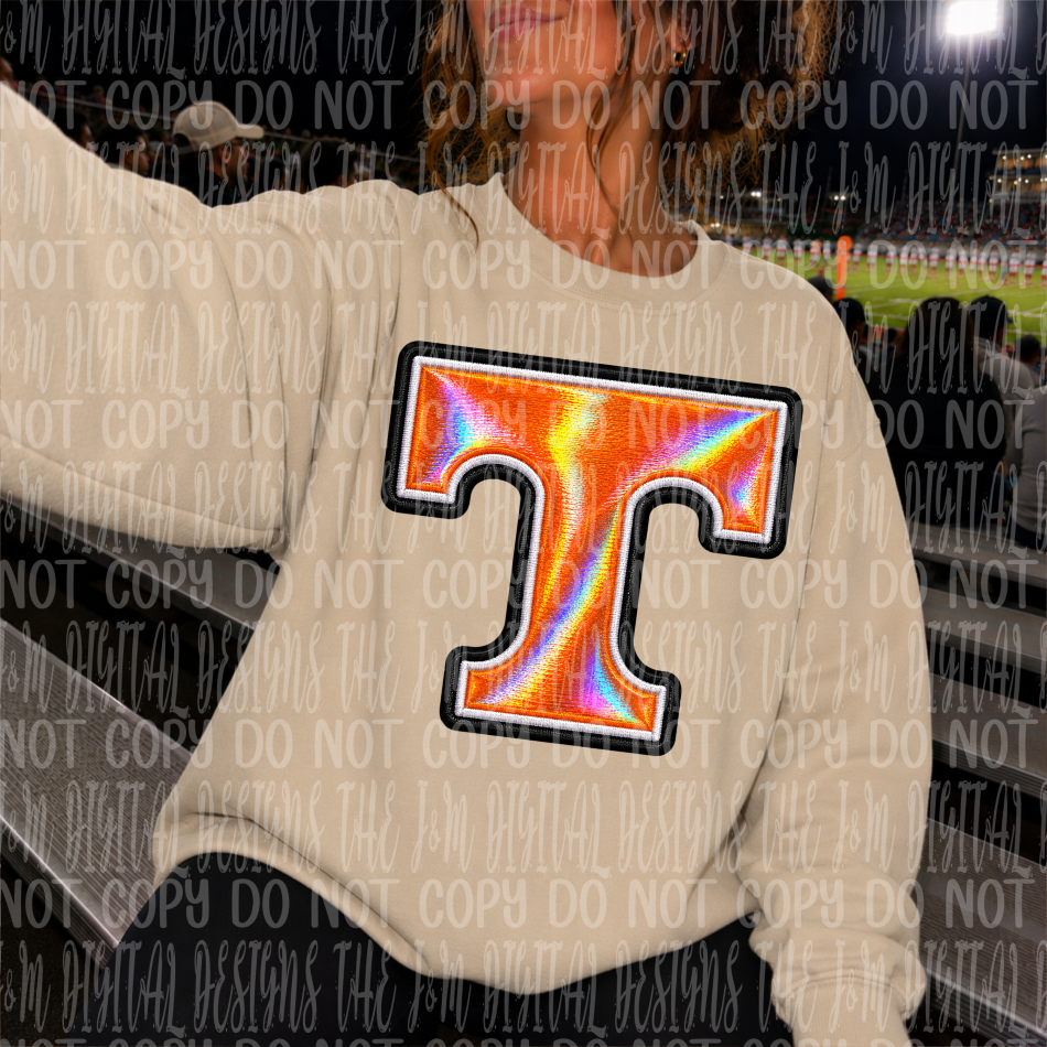 Faux Holographic Mascot Logo College Collection