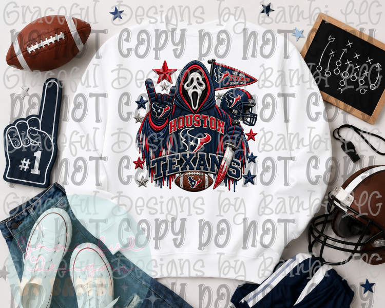 Faux Embroidery Spooky Football Collection