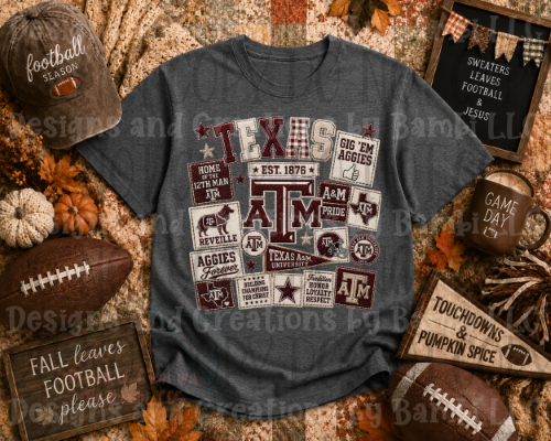 Texas Aggies Faux Embroidery Collage