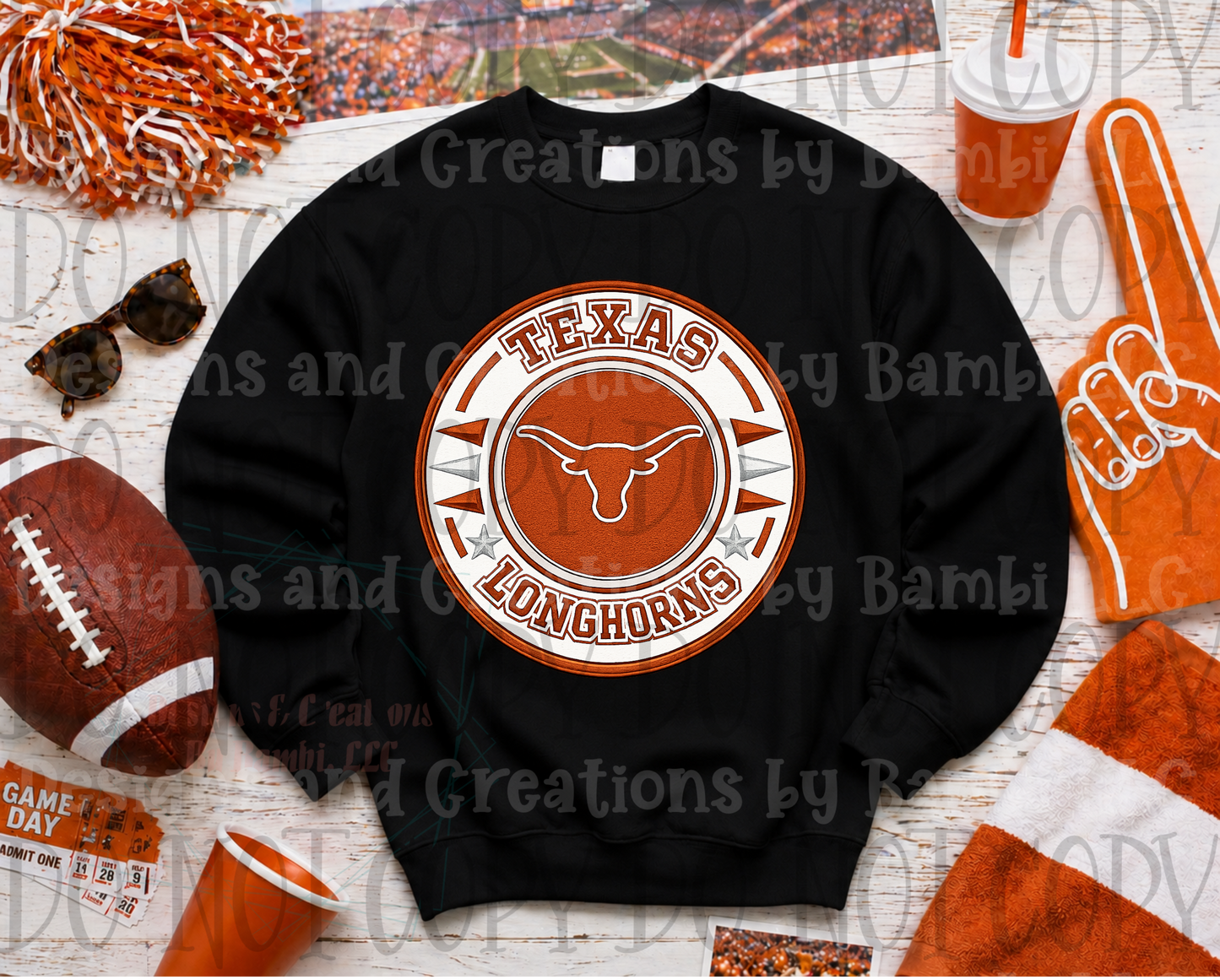 Texas Longhorns Logo Faux Embroidery