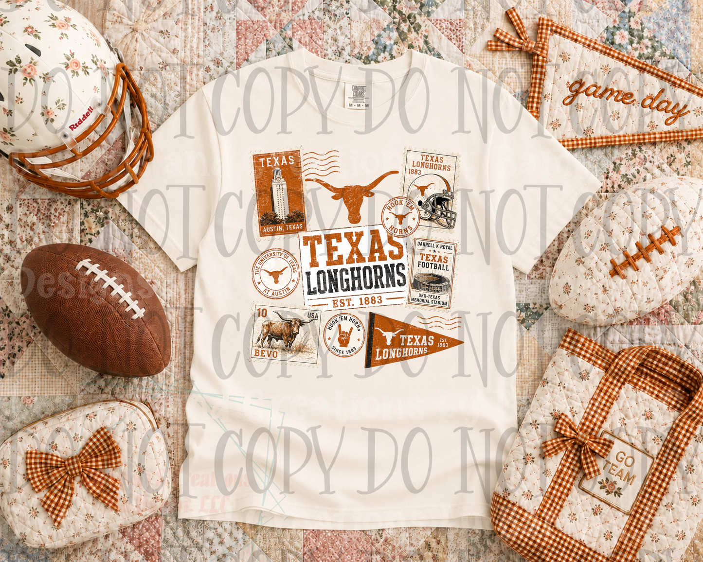 Texas Longhorn Stamp Collage