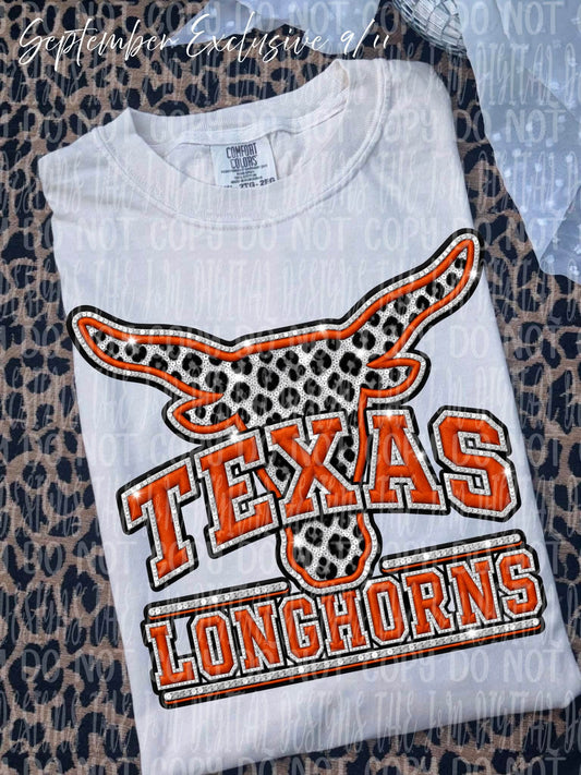Faux Embroidery and Jewels Leopard Football Mascot Collection