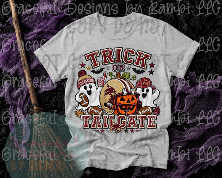 Faux Embroidery Trick or Tailgate Football Collection