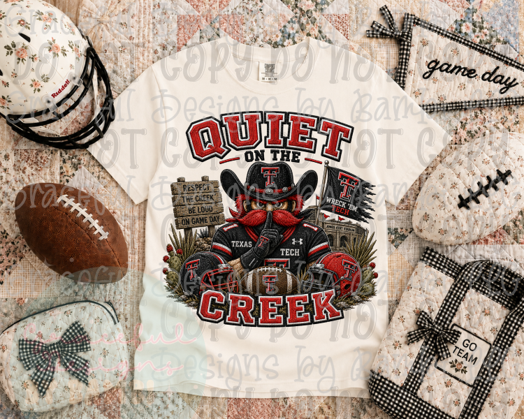 Faux Embroidery Quiet on the Creek College Collection