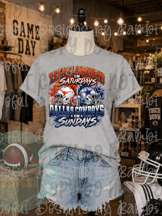 Texas Longhorns on Saturdays Dallas Cowboys on Sundays