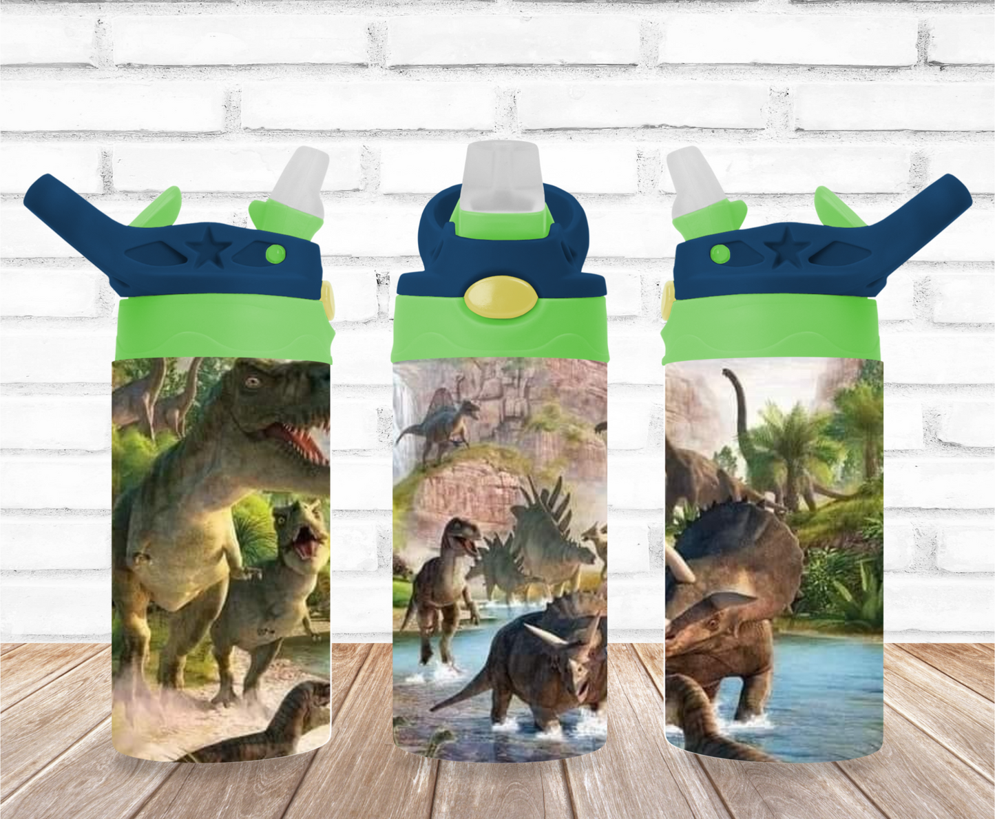 The Dino World 12oz Flip Top Sublimation Tumbler