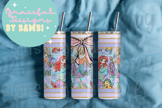 20oz Tall Skinny Sublimation The Life of Ariel Tumbler