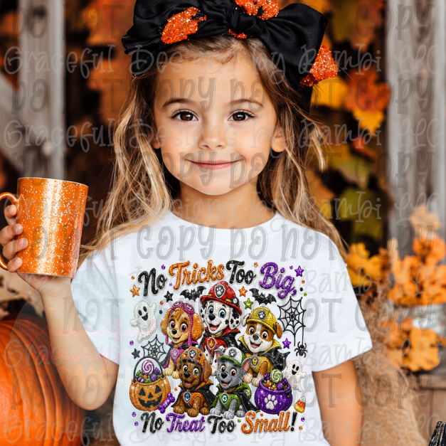 Faux Embroidered/Sequined No Tricks Too Big PP Collection