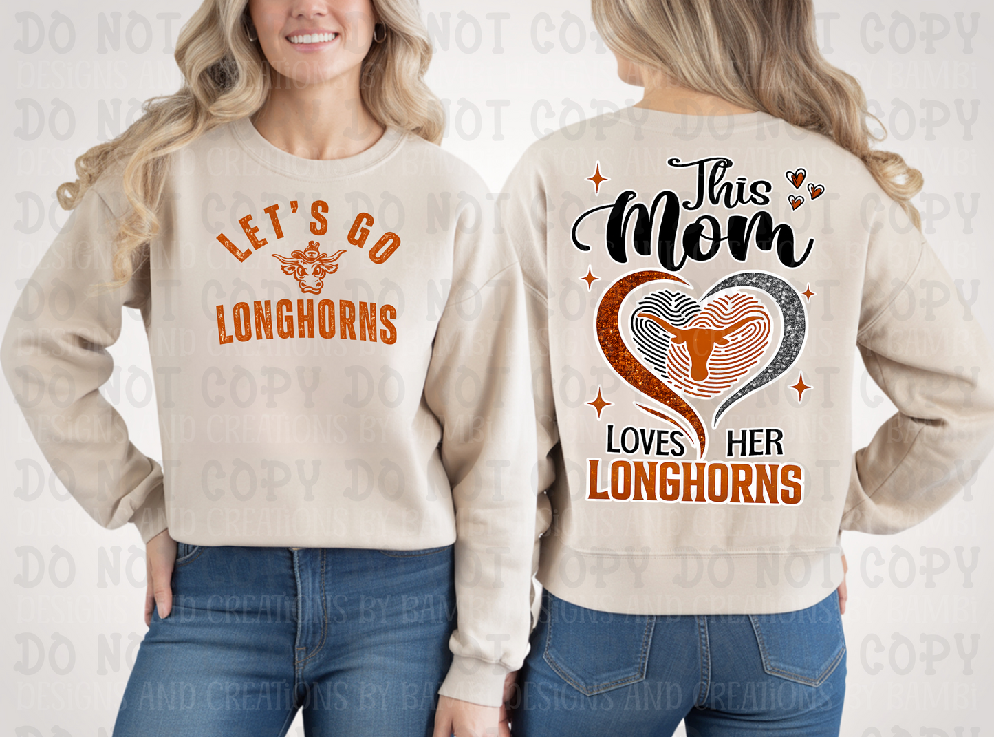 This Mom Loves Her Longhorns (Front/Back)