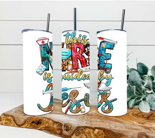 This Nurse is Guided By Jesus 20oz Sublimation Tumbler
