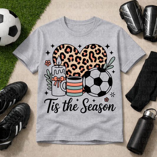 Tis The Season Soccer with Leopard Heart