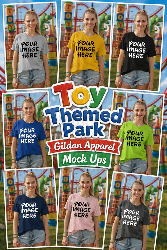 Toy Themed Park Gildan Apparel Mock Ups