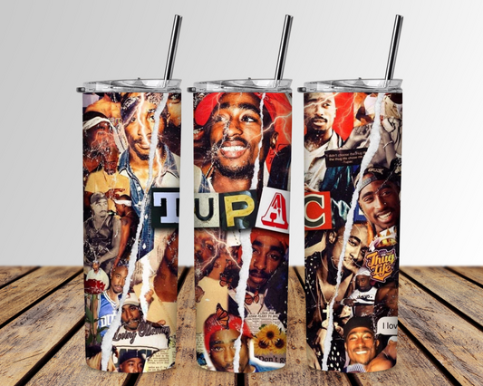 Tupac 20 oz Skinny Sublimation Tumbler