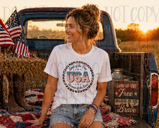 USA Patriotic Leopard Circle